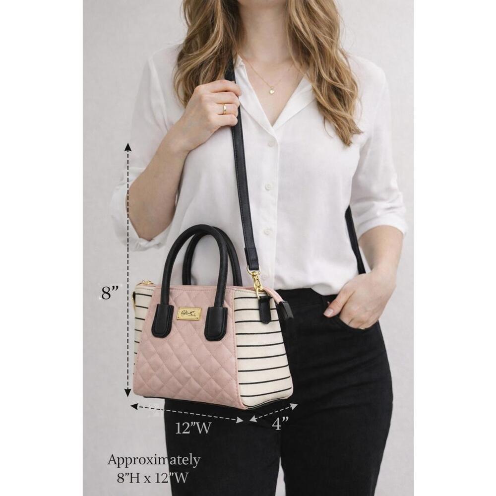 Betsey Johnson White/Pink/Black Quilted Purse